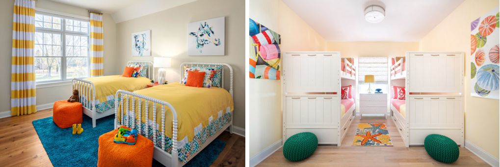 Two delightful bunk rooms for grandkids.