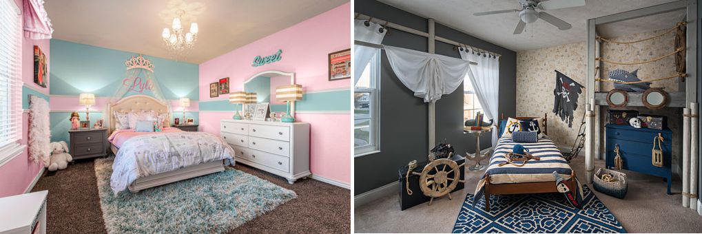 The princess or the pirate are perfectly themed kids bedrooms for smaller children.