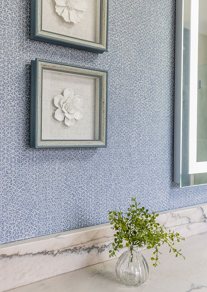 Wallpaper is still a popular alternative to paint, especially in bathrooms.